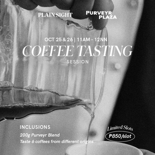 Advertisement for a coffee tasting session with text overlay